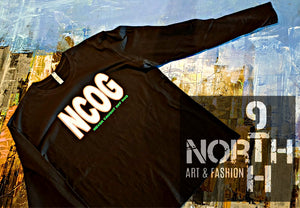 NCOG by 9thandnorthNever Caught Off God designed by 9thandnorth fashion brand. 
Exclusive garment, limited edition long sleeve t-shirt 
Available in Black with white lettering / Grey wsweatshirtNCOG